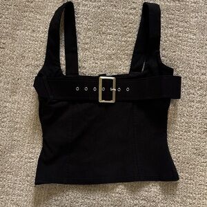 PLT Black Belted Women's Top